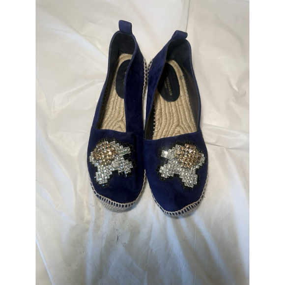 Anya Hindmarch Navy Espadrilles Size 37 Leather Suede - Picture 2 of 14